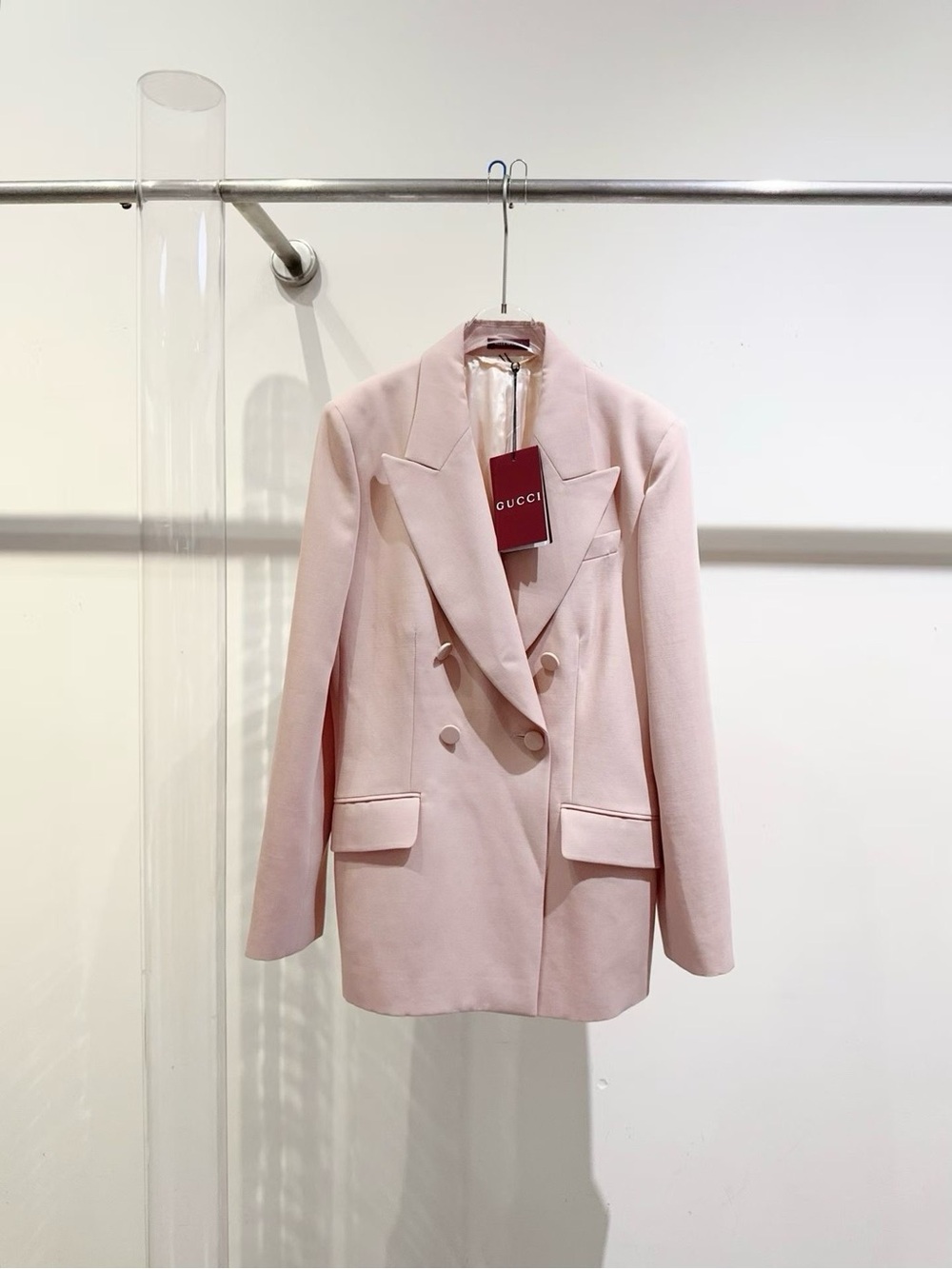 🚩steal Gucci Pale Pink Double-Breasted Women's Blazer